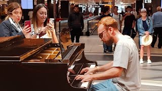 BOHEMIAN RHAPSODY Piano Performance at Rome Airport Passengers are shocked 😮 [upl. by Angelique]