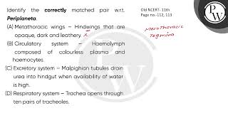 Identify the correctly matched pair wrt Periplaneta [upl. by Turro]