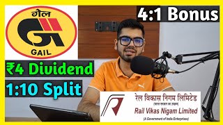 RVNL  Gail India • Stocks Declared High Dividend Bonus amp Split With Ex Dates [upl. by Dor408]