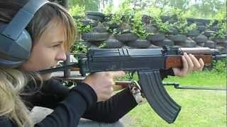 Czech girl shooting vz58 CZ858 [upl. by Kila]