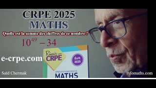 CRPE 2025 ÉPREUVE ÉCRITE DE MATHÉMATIQUES [upl. by Esille]