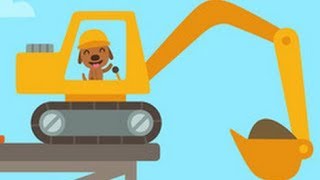 Digger Cartoons for Children  Backhoe Excavator and Crane  Construction trucks for children Ep1 [upl. by Osman]