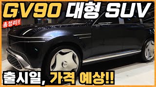 제네시스 대형 SUV GV90 출시일부터 가격까지 최신정보 완벽 정리 [upl. by Esiled]