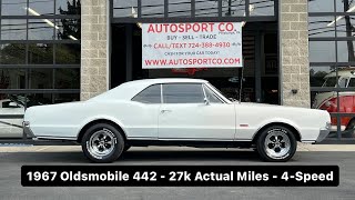 SOLD 1967 Oldsmobile 442 Walk Around  4Speed  27K Actual Miles  338 Code [upl. by Ryun]