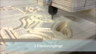 Schlüsselbrett fräsen auf Eigenbau CNC Fräs Maschine [upl. by Dnomar]