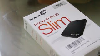 Seagate Backup Plus Slim 1TB External Portable Drive Unboxing amp First Impressions [upl. by Barbara-Anne]