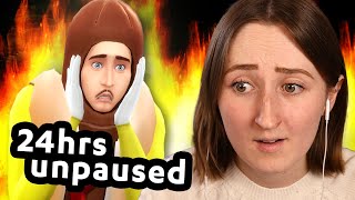 I left The Sims 4 UNPAUSED for 24 hours straight this is what happened [upl. by Attelocin]