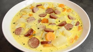 Kohlrabi Karotten Suppe oder Eintopf mit Cabanossi Wurst leckeres Suppenrezept mit Kartoffeln [upl. by Blackmun]