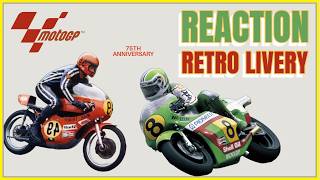 REACTION  MotoGP Retro Livery for the 75th Anniversary  Silverstone GP 2024 DRS [upl. by Notsuh]