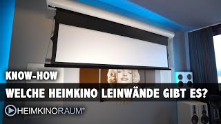 Die richtige Heimkino Leinwand finden Welche Leinwände gibt es Überblick und Tipps zur Auswahl [upl. by Rozalin]