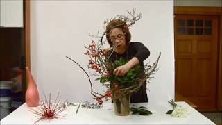 Sogetsu ikebana demonstration video New Year 2018  2019 [upl. by Eshelman914]