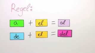 Verschmelzung der Präpositionen a und de mit el  Spanisch  Grammatik [upl. by Enniotna]