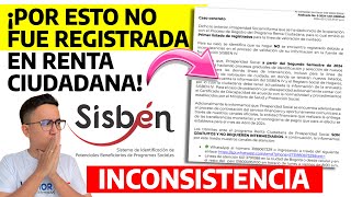 EXCLUSIVO ¡Por esta RAZÓN no fue registrada en Renta Ciudadana  Incosistencias en Sisbén IV [upl. by Pogah]