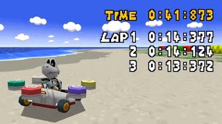 Mario Kart DS  SNES Koopa Beach 2 41873 NonPRB World Record  Taiga [upl. by Talbot]