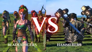 WARHAMMER III Total War  Bladesingers VS Hammerers [upl. by Monahan]