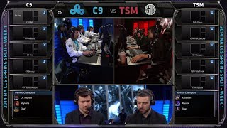 Cloud 9 vs TSM  2014 NA LCS Spring split Season 4 W1D1  C9 vs TSM G1 [upl. by Selina]