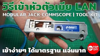 วิธีเข้าหัวสายแลนตัวเมีย LAN AMPCOMMSCOPE Modular Jack ด้วยเครื่องมือมาตรฐาน ดูเสร็จทำตามได้แน่นอน [upl. by Everrs]