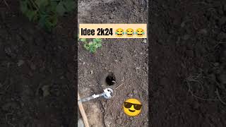 Idee 2k24 😂😂😂 bormasina gaura pamant plantare goviral romania caterinca idee creativ haha [upl. by Armallas]