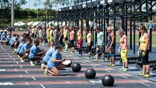 CrossFit Games Masters Live Stream Medball Burpee [upl. by Anahsal612]