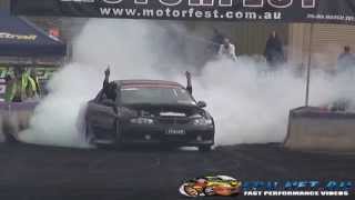 FRASHR V8 COMODORE BURNOUTS AT LARDNER PARK MOTORFEST 2015 [upl. by Lanuk]