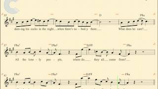 Tenor Sax  Eleanor Rigby  The Beatles  Sheet Music Chords amp Vocals [upl. by Tricia]