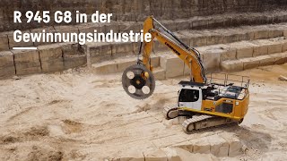 Produktivität amp Zuverlässigkeit unseres Raupenbaggers R 945 G8 im Sandsteinbruchbetrieb  Liebherr [upl. by Enail]