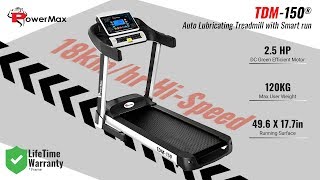 Powermax Fitness TDM150 Motorized Treadmill with Manual Incline and Smart Run Function [upl. by Ma]