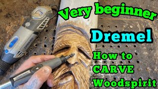 The very basics How to carve a wood spirit with a dremel for the very beginner carver [upl. by Malas868]