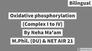 Oxidative phosphorylation  Bilingual  CSIR NET Life Sciences  Msc  Respiration  Bioenergetics [upl. by Stanislaus239]