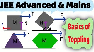 728  Toppling  JEE  Minimum force applied on a block to topple it  toppling before sliding [upl. by Brewer582]