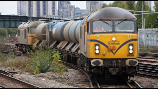 69001 and 69008 with the Rail Treatment Train  London  2nd Nov 2024 [upl. by Egni]