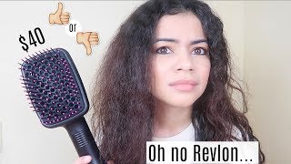 TESTING REVLON ONE STEP HAIR DRYER AND STYLER ON CURLY HAIR  HONEST REVIEW SURPRISE GIVEAWAY [upl. by Etta]