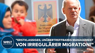 SCHOLZ quotGeschwindigkeit und Qualität entscheidendquot Kanzler besucht Bundesamt für Migration [upl. by Aneen]