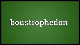 Boustrophedon Meaning [upl. by Eissirhc]