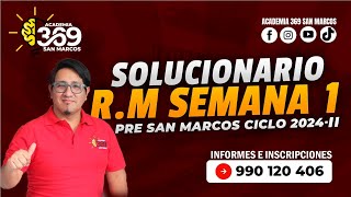 SOLUCIONARIO SEMANA 1  PRE SM 2024 II RM [upl. by Danyelle]