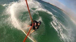 Big Winter Wave Kitesurfing El Cotillo Fuerteventura  MKM 05  Peter Lynn Swell Kiteboarding GoPro [upl. by Bigot]