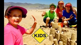 Sign Post Kids Sand Castle Toys at the Beach [upl. by Salhcin514]