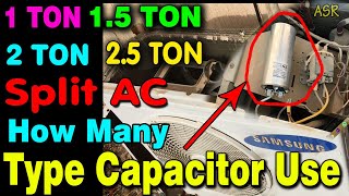 Split ac 1 ton 15 ton 2 ton 25 ton compressor how many capacitor MFD use learn in Hindi ASR [upl. by Cornew989]