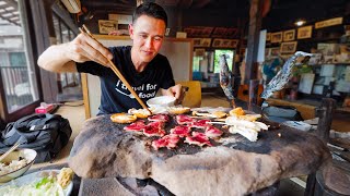 Unbelievable Japanese Food 🏔️ STONE BBQ in Mountains Japan [upl. by Doyle]