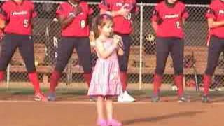 Kaitlyn Maher 4yo sings National Anthem at Washington Glory game 72608 [upl. by Hollie]