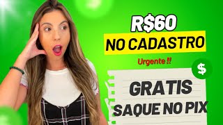 APP PAGANDO R60 NO CADASTRO GRÁTIS  aplicativo que paga no pix 2023 [upl. by Jairia]