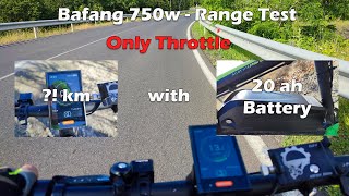 Bafang 750W no pedaling only throttle range test [upl. by Aneetsyrk]