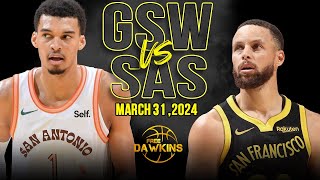 Golden State Warriors vs San Antonio Spurs Full Game Highlights  March 31 2024  FreeDawkins [upl. by Alyce]