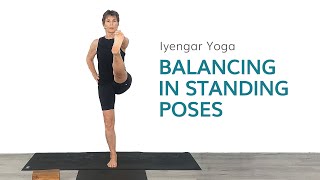 Balancing in Standing and Supine Poses—Iyengar Yoga [upl. by Enilecram898]