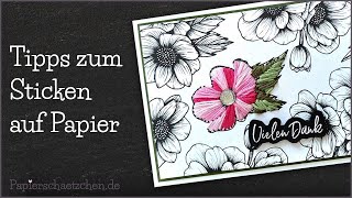 Tipps zum Sticken auf Papier  DIY Karten mit Fadengrafik [upl. by Christoph389]