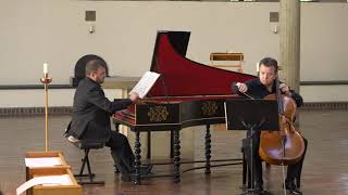 Geminiani  Sonata in A minor for cello and harpsichord live [upl. by Attenehs784]