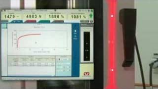 Instron 5585 Video Extensometer Tensile Test [upl. by Moneta466]