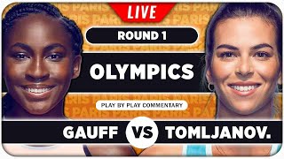 GAUFF vs TOMLJANOVIC • Paris Olympics 2024 • LIVE Tennis Play by Play Stream [upl. by Audre782]