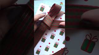 😍Diagonal Ribbon Bow on Gift Box  Gift Wrapping Idea christmas2023 giftwrapping [upl. by Clinton]