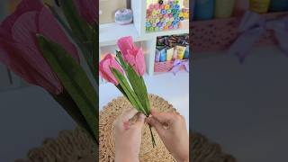 Diy Tulip Flowers😍🌷💓🤌🏻  quotPinterest Inspiredquot shorts diy pinterest papercraft flowers viral [upl. by Niamreg906]